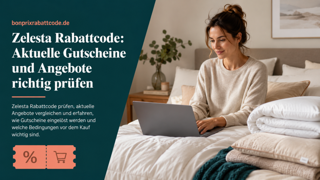 Zelesta Rabattcode – Frau vergleicht online Gutscheine und Angebote für Bettdecken und Bettwäsche.