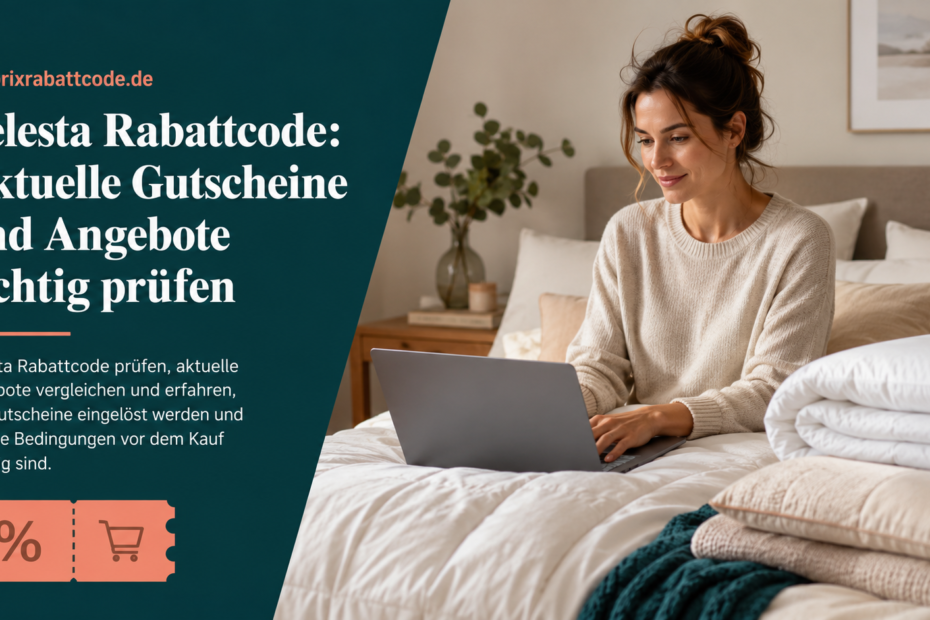 Zelesta Rabattcode – Frau vergleicht online Gutscheine und Angebote für Bettdecken und Bettwäsche.